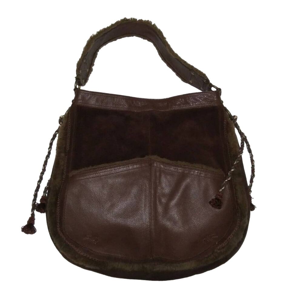 Cul-de-sac Leather Suede Faux Fur Shoulder Bag Hobo Purse Boho 
Pocketbook